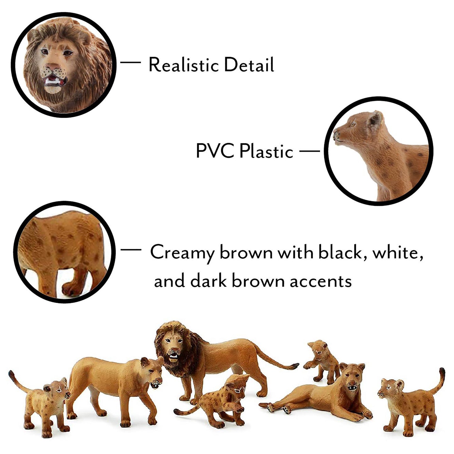 Lion Figure Family (7-Piece Set)