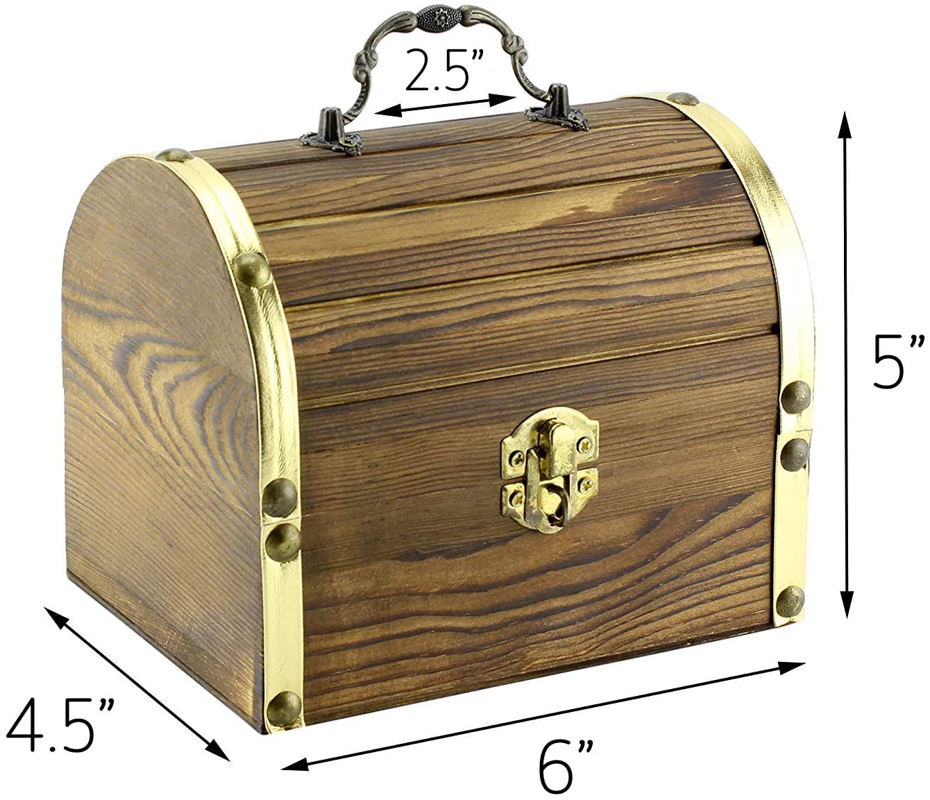 Wooden Pirate Treasure Chest with 240 Colored Jewels (Plastic Gems)