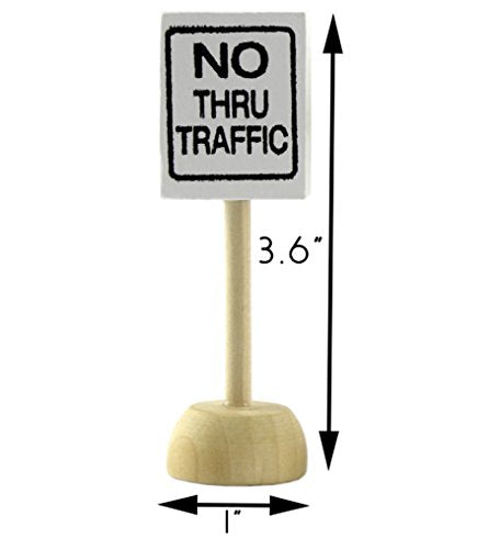 Toy Wooden Road Construction Traffic Sign Set