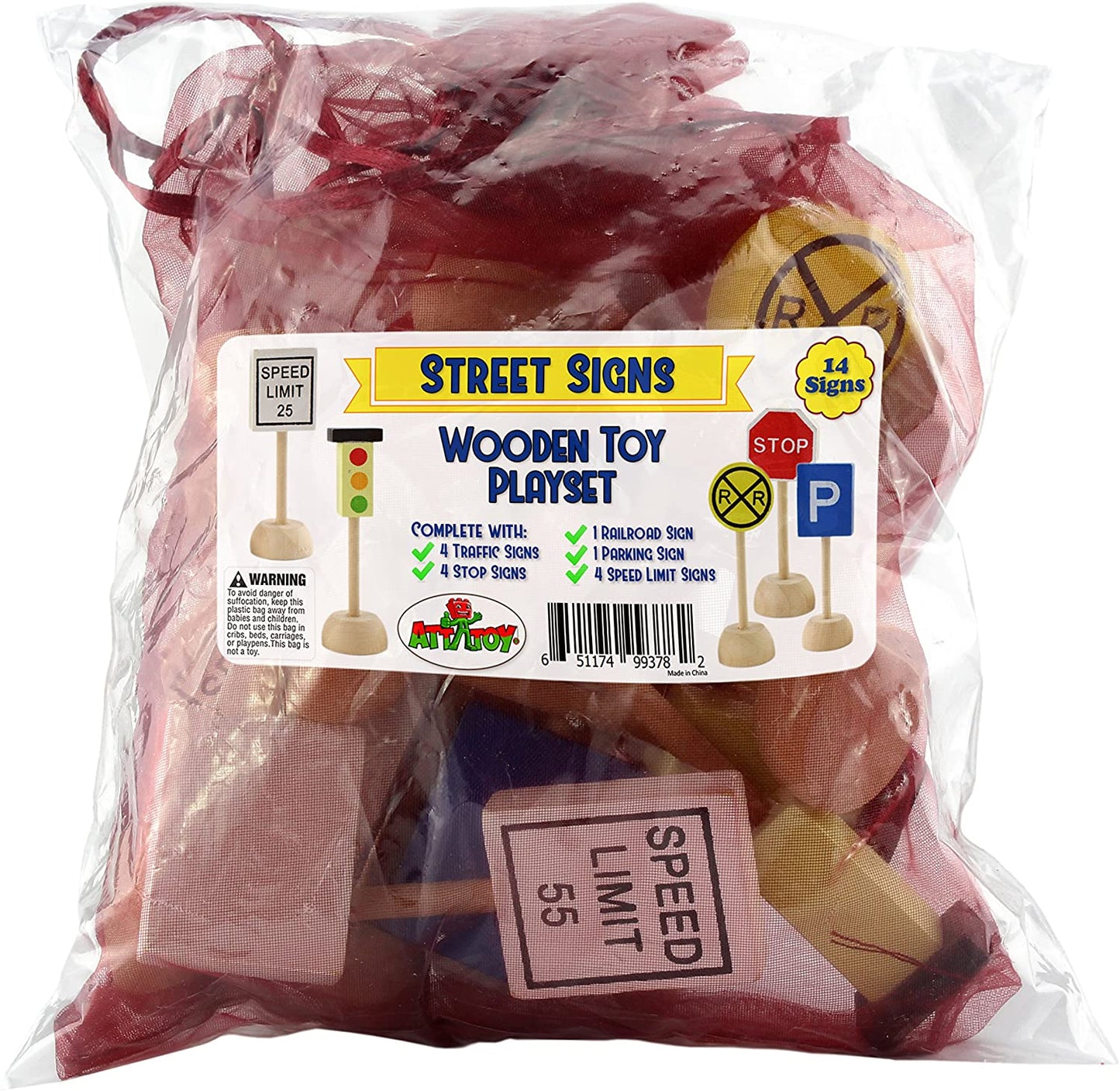 Kids Wooden Street Signs Playset (14-Piece Set)